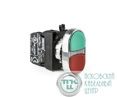 Кнопка сдвоенная (1НО+1НЗ) (CM) красн./зел. EMAS CM102K20KY