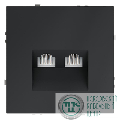Розетка компьютерная 2-м СП S70 RJ45 + RJ45 кат.6 механизм графит Voltum VLS060207