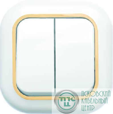 Выключатель 2-кл. СП Валентина 6А IP20 С56-034 бел./зол. Кунцево 7648