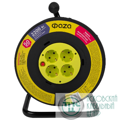 Удлинитель на катушке 4х50м с с заземл. CRG-04-5000 ФАZА 5063822