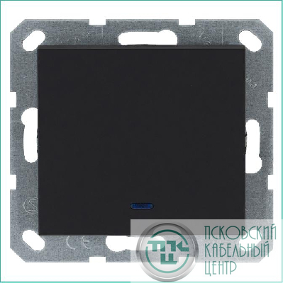 Выключатель 1-кл. 10А IP20 с подсветкой механизм черн. матовый soft touch Jasmart G3011NPB