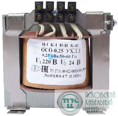 Трансформатор ОСО-0.25 УХЛ3 220/24. IP00 Электротехник ET003491