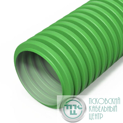 Труба гофрированная двустенная ПНД гибкая d63мм вентил. RAL6018 зел. (уп.50м) Промрукав PR15.0296