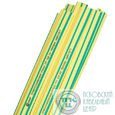 Трубка термоусадочная ТУТ нг 16/8 желт./зел. 1м (уп.50м) PROxima EKF tut-16-yg-1m