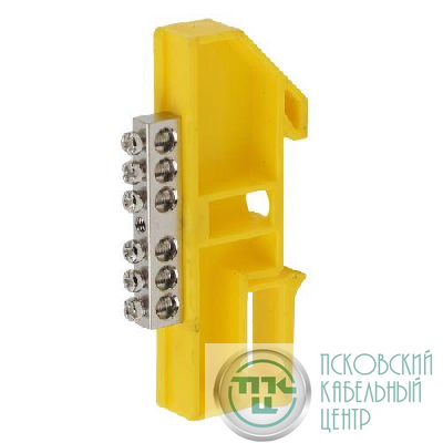 Шина PE "земля" на DIN-изоляторе ШНИ-6х9-6 NO-222-90-1 никелирован. Д желт. Эра Б0044139