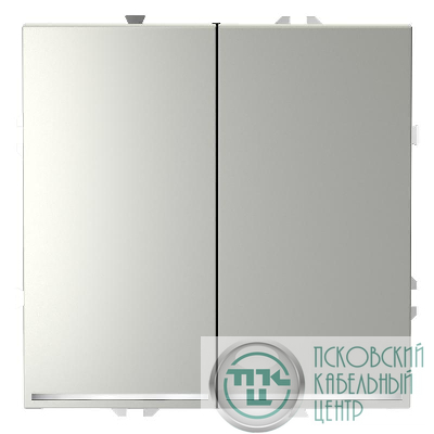 Переключатель проходной 2-кл. СП S70 10А с подсветкой механизм сталь Voltum VLS020405