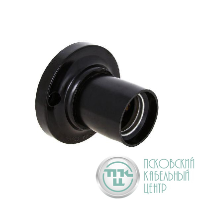 Патрон потолочный E27 прямой карболит. черн. EKF LHC-E27-sc-s