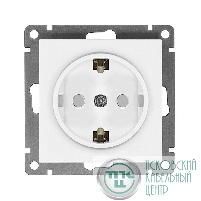 Розетка 1-м СП Афина 16А IP20 с заземл. защ. шторки механизм бел. Universal A0049