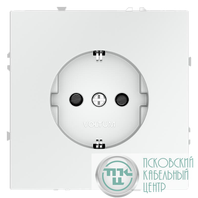 Розетка 1-м СП S70 16А с заземл. защ. шторки механизм бел. матов. Voltum VLS040202