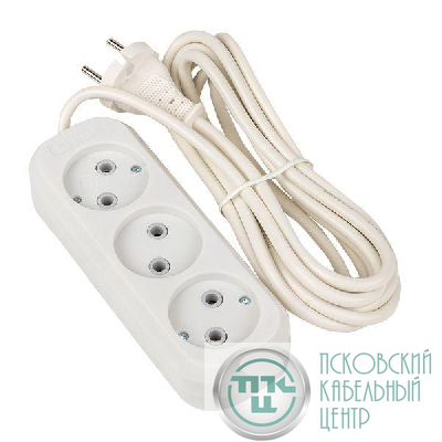 Удлинитель 3х3м без заземл. 10А IP20 Эксперт 2.2кВт ПВС 2х0.75 PROxima EKF UBA10-275-3-03