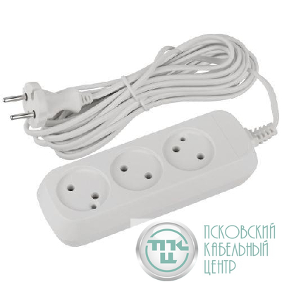 Удлинитель 3х5м без заземл. ШВВП 2х0.75 UDL-6-350 Greenline Эра Б0065070