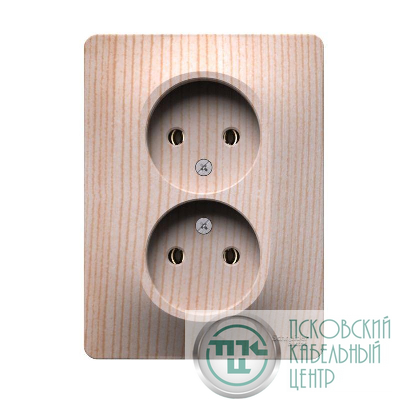 Розетка двойная Glossa 16А без заземл. в сборе сосна SE GSL001520