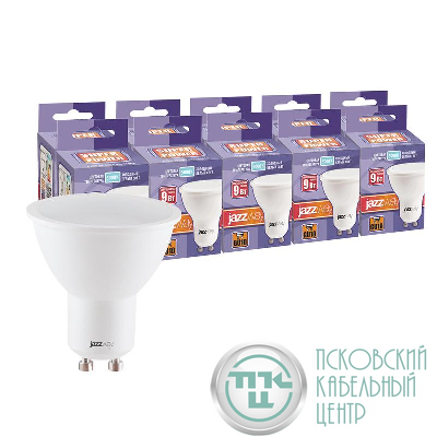 Лампа светодиодная PLED-SP 9Вт PAR16 5000К холод. бел. GU10 230В 50Гц (уп.10шт) JazzWay 2859730