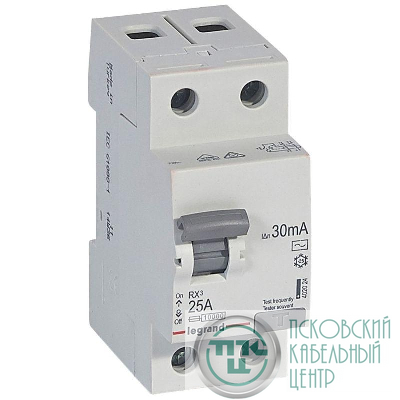 Выключатель дифференциального тока (УЗО) 2п 25А 30мА тип AC RX3 ИЭК Leg 402024