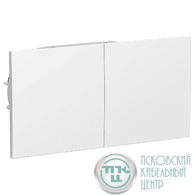 Розетка 2-м СП AtlasDesign 16А IP20 с заземл. защ. шторки со сдвижн. крышкой в сборе бел. SE ATN000128