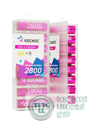 Аккумулятор AA/R6 2800мА.ч NI-MH 8b (уп.8шт) КОСМОС KOCR6NIMH2800mAh8B