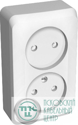Розетка 2-м ОП Этюд 16А IP20 250В защ. шторки без заземл. бел. SE PA16-006B