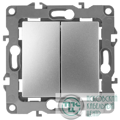 Механизм выключателя 2-кл. СП Эра12 10А IP20 12-1104-03 250В 10AX алюм. Эра Б0014647