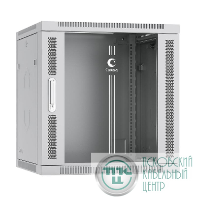 Шкаф телекоммуникационный настенный разобранный SH-05F-12U60/35-R 19дюйм 12U 600х350х635мм дверь стекло сер. (RAL 7035) Cabeus 10750c