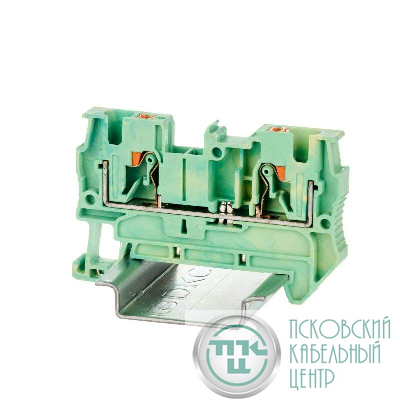 Клемма заземления зажим push-in 2 точки подключения 4кв.мм DKC VPR-4-PE-YG