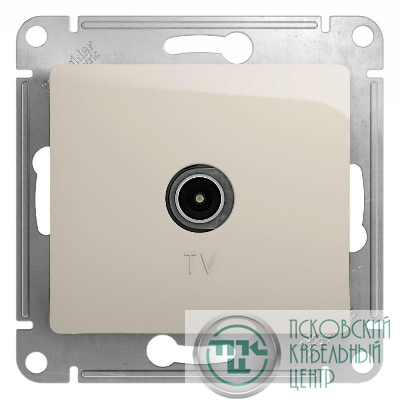 Розетка телевизионная оконечная TV 1-м СП Glossa 1дБ механизм молочн. SE GSL000991