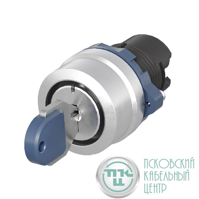 Головка переключателя с ключом на 3 положения с возвратом стандартная ручка алюм. черн. DKC M22S-KM3A