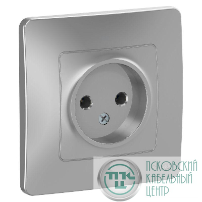 Розетка 1-м СП Blanca 16А IP20 250В без заземл. без защ. шторок алюм. SE BLNRS000013