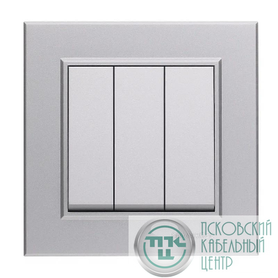 Выключатель 3-кл. СП Karea 10А IP20 сереб. Makel 56065091