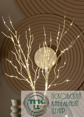 Ветвь березы без листьев имитация 80см 100LED тепл. бел. IP44 6ч таймер провод бел. 50см (уп.2шт) КОСМОС KOC_INT-B126