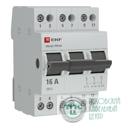 Переключатель трехпозиционный ТПС-63 3P 16А PROxima EKF TPS316