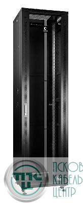 Шкаф монтажный телекоммуникационный напольный SH-05C-47U60/100-BK 19дюйм для распред. и серверн. оборудования 47U 600х1000х2277мм передн. стеклян. и задн. сплошн. метал. двери ручка с замком черн. (RAL 9004) Cabeus 8546c