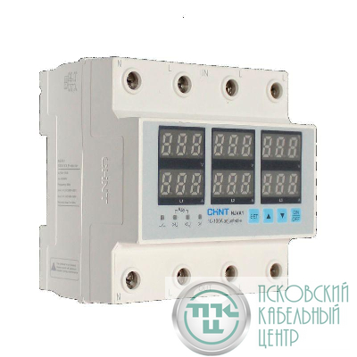 Реле контроля напряжения и тока NJVA1-100 3P+N 100А нагрузка снизу CHINT 508571
