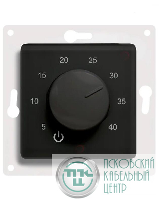 Термостат механический с ручным управлением; датчиком темпер. пола; под рамку Legrand Etica черн. Extherm Th-HF-E-BL