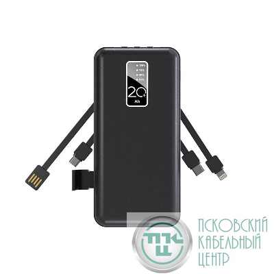 Устройство зарядное портативное Power Bank (аккумуляторная батарея) 20000мА.ч черн. Rexant 30-2039