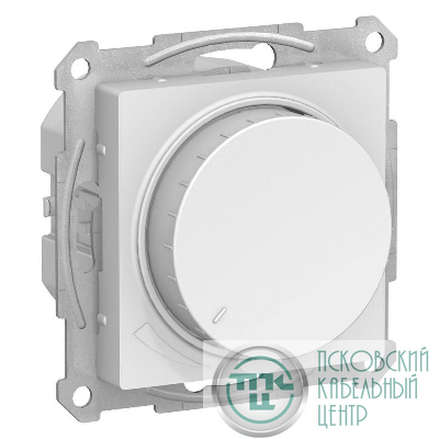 Светорегулятор поворотно-нажимной AtlasDesign 400Вт механизм бел. SE ATN000123