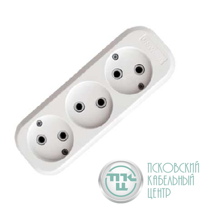 Колодка удлинителя 3-м без заземл. АБС-пластик UNIVersal E203