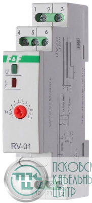 Реле времени RV-01 230В 16А задержка включ. 1..1200с 1перекл. IP20 монтаж на DIN-рейке F&F EA02.001.007