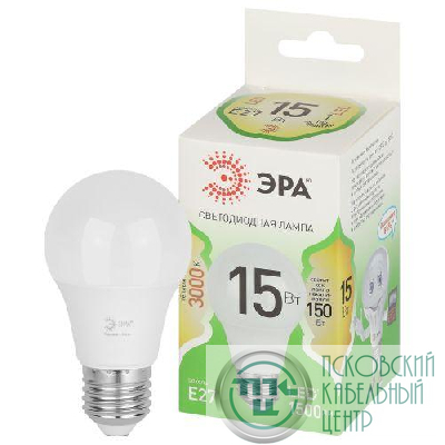 Лампа светодиодная GREEN LINE A60-15W-830-E27 GL 15Вт груша 3000К свет тепл. E27 Эра Б0067112