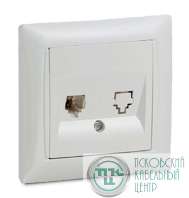 Розетка телефонная 1-м СП Valenzo 6034 16А IP20 бел. ASD / IN HOME 4690612006420