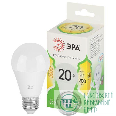 Лампа светодиодная GREEN LINE A60-20W-830-E27 GL 20Вт груша 3000К свет тепл. E27 Эра Б0067106