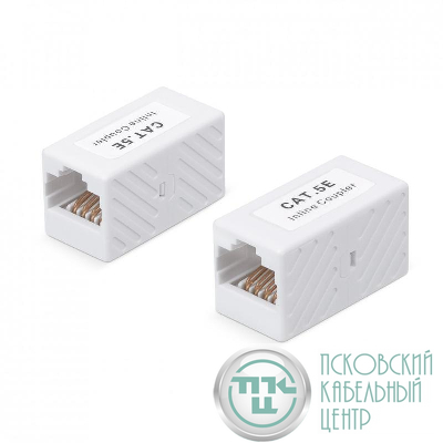 Адаптер проходной RJ45-RJ45 (8P8C) кат.5E неэкранир. WR-CA-8P8C-C5E бел. WRline 505223