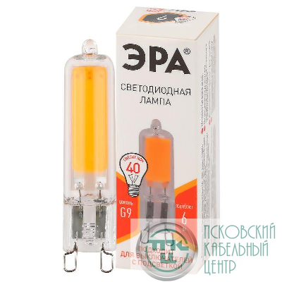 Лампа светодиодная STD LED JCD-6W-GL-827-G9 JCD 6Вт капсула G9 тепл. бел. ЭРА Б0049085