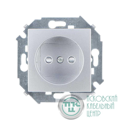Розетка СП Simon 15 16А IP20 250В 2P без заземл. защ. шторки винтов. клеммы механизм алюм. Simon 1591444-033