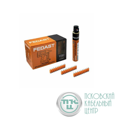 Комплект газовый баллон и гвозди 2.7х19мм кованые с ребрами жесткости (1000шт) Fedast Промрукав FD2719RBPFC