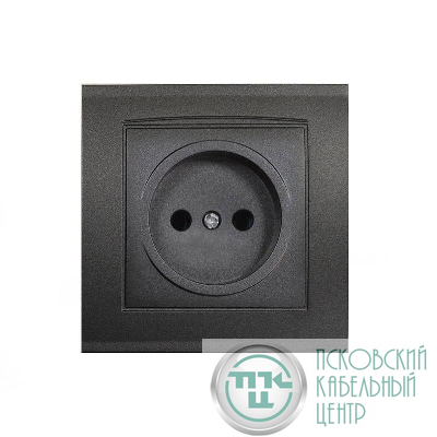 Розетка 1-м СП Бриллиант 16А IP20 без заземл. в сборе графит Universal 7947588-Gr