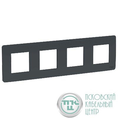 Рамка 4-м UNICA STUDIO антрацит SchE NU200854
