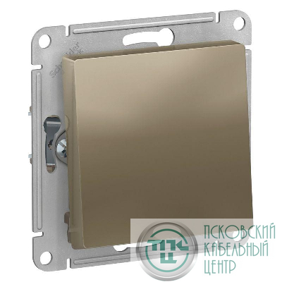 Переключатель проходной 1-кл. СП AtlasDesign 10А IP20 (сх. 6) 10AX механизм шампань SE ATN000561
