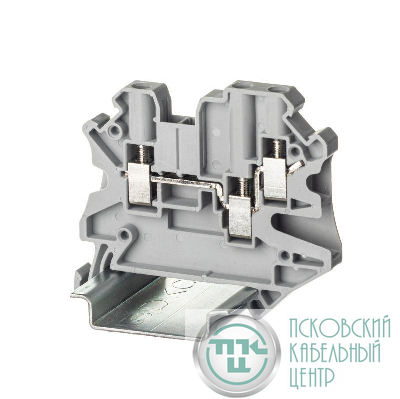 Клемма проходная винтовой зажим 3 точки подключения 4кв.мм сер. DKC TUR-4-TWIN