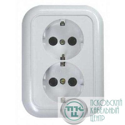 Розетка 2-м СП с заземл. бел. БЕЛТИЗ РС 16-009 Молодечно