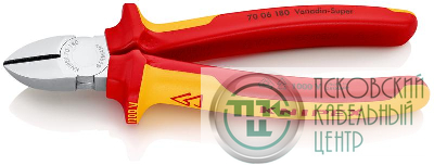 Бокорезы VDE L-180мм твердость кромок 62 HRC хром. Knipex KN-7006180